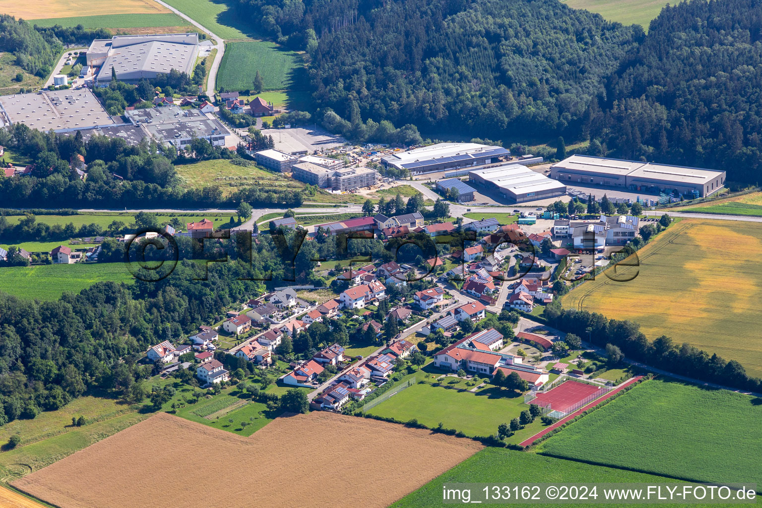 Aerial photograpy of District Unterhollerau in Moosthenning in the state Bavaria, Germany