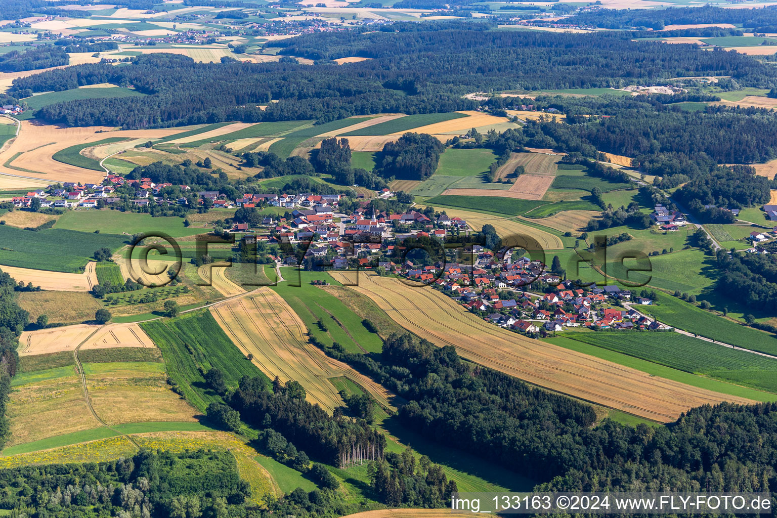 Aerial photograpy of District Lengthal in Moosthenning in the state Bavaria, Germany