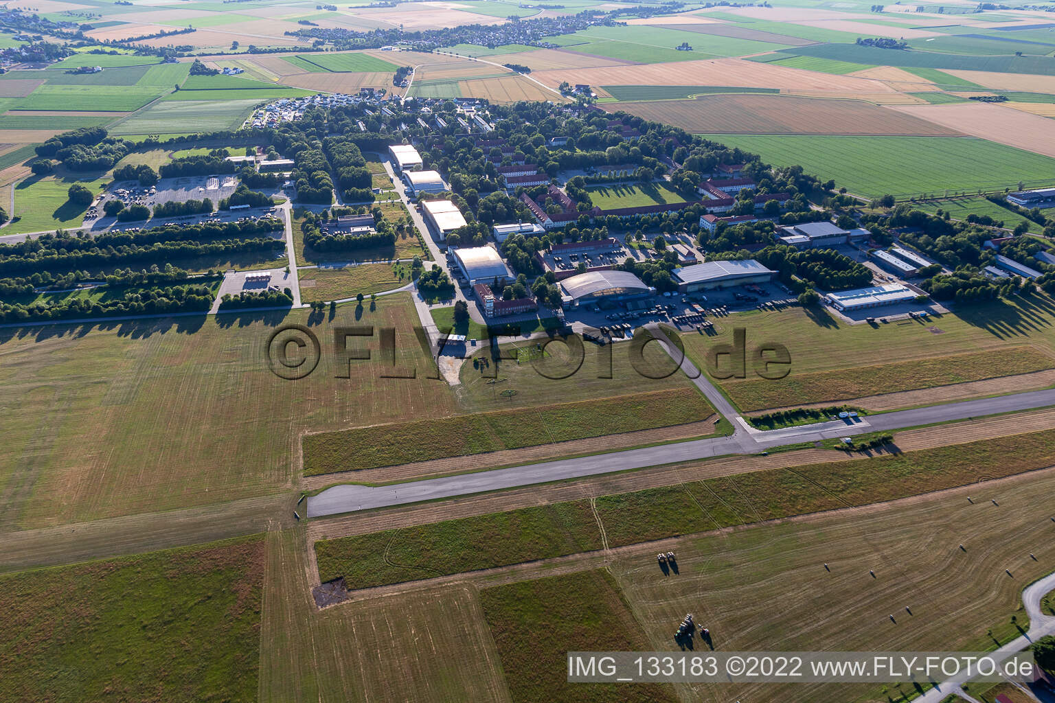 Gäubodenkaserne with Feldkirchen-Mitterharthausen airfield in Salching in the state Bavaria, Germany