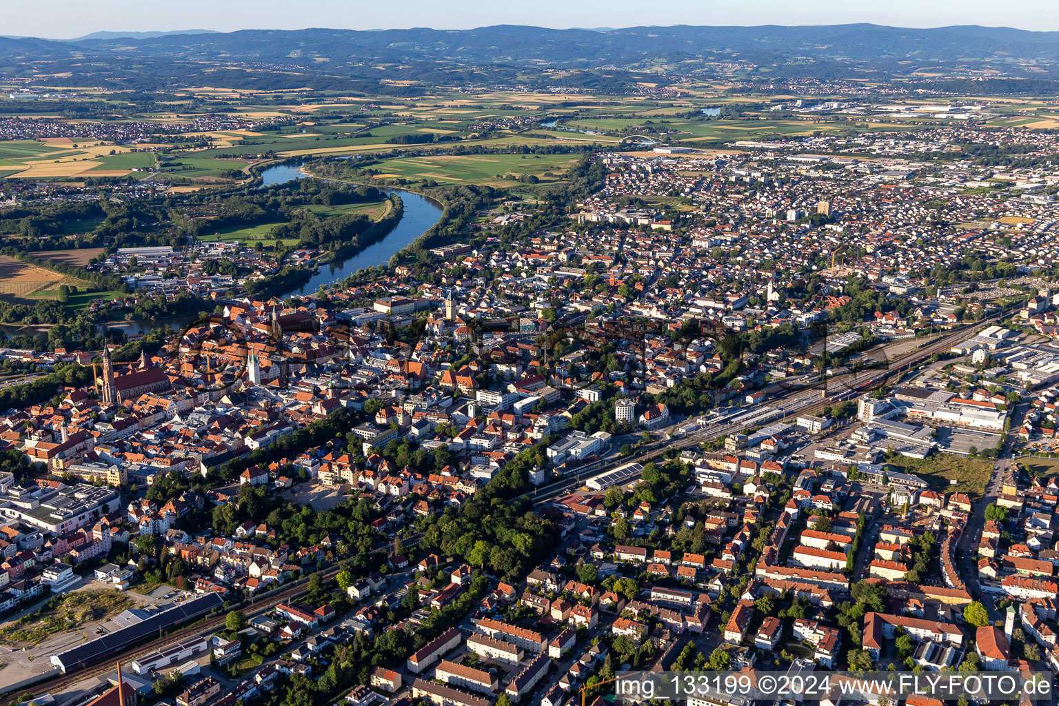 Aerial photograpy of Straubing in the state Bavaria, Germany