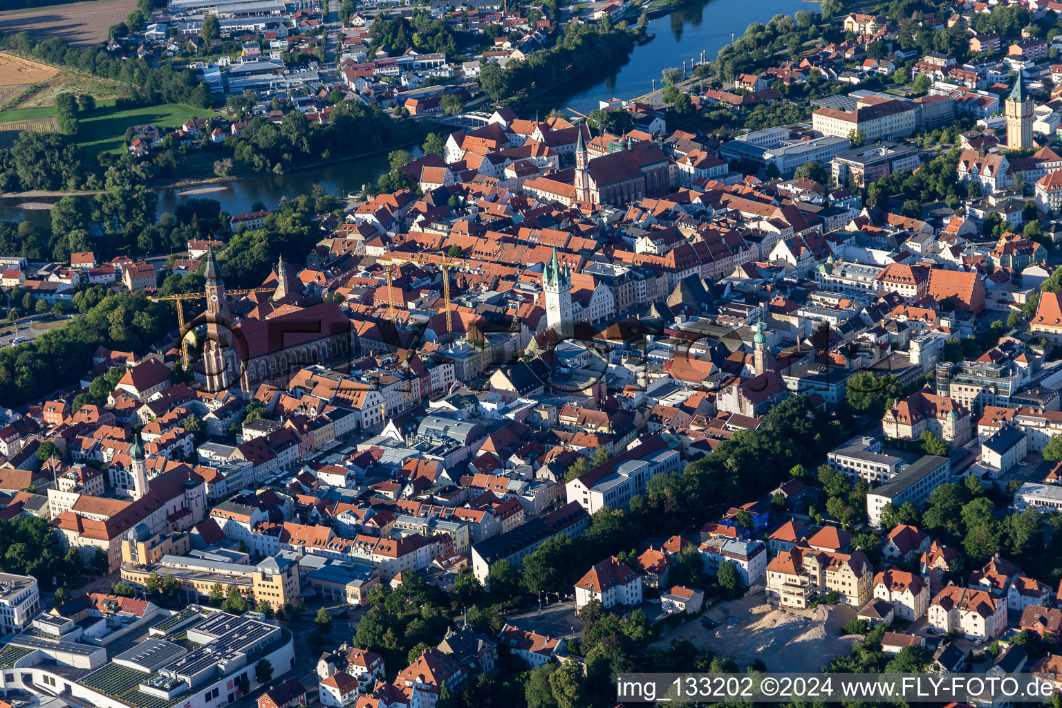 Old Town in the district Frauenbründl in Straubing in the state Bavaria, Germany