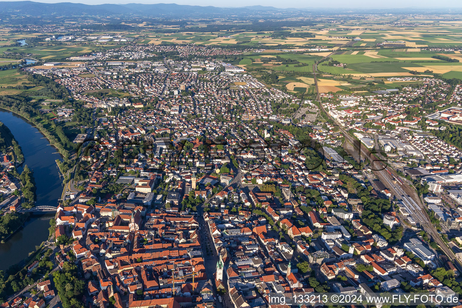 Straubing in the state Bavaria, Germany from above