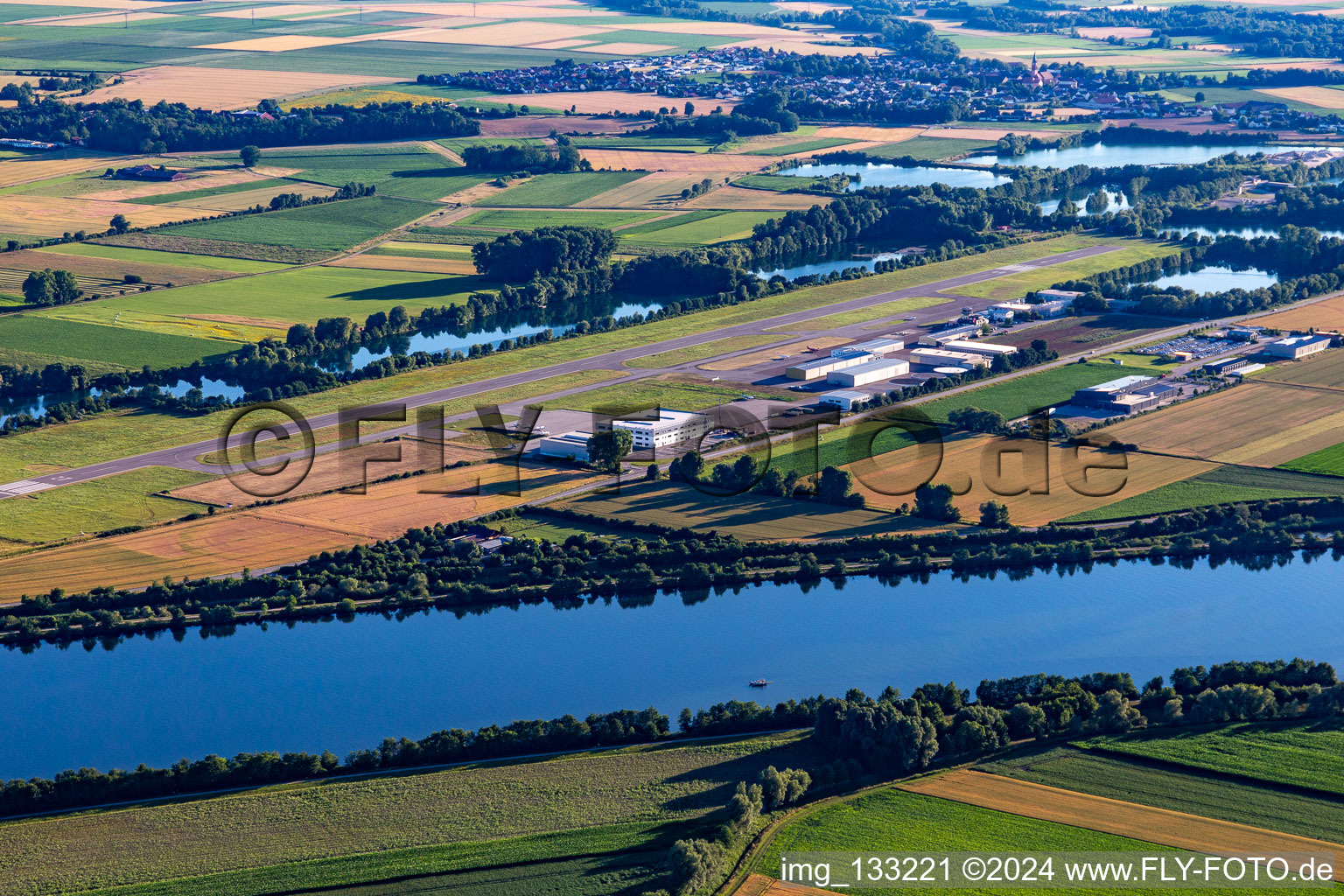 Aerial photograpy of Straubing-Wallmühle Airport in Atting in the state Bavaria, Germany