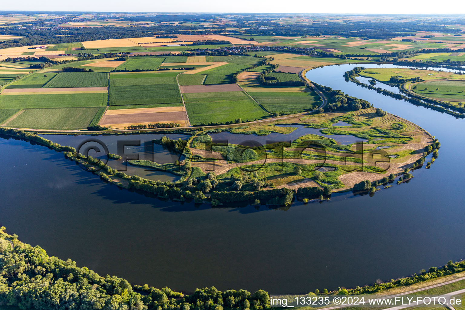 Polder on the Danube in Aholfing in the state Bavaria, Germany