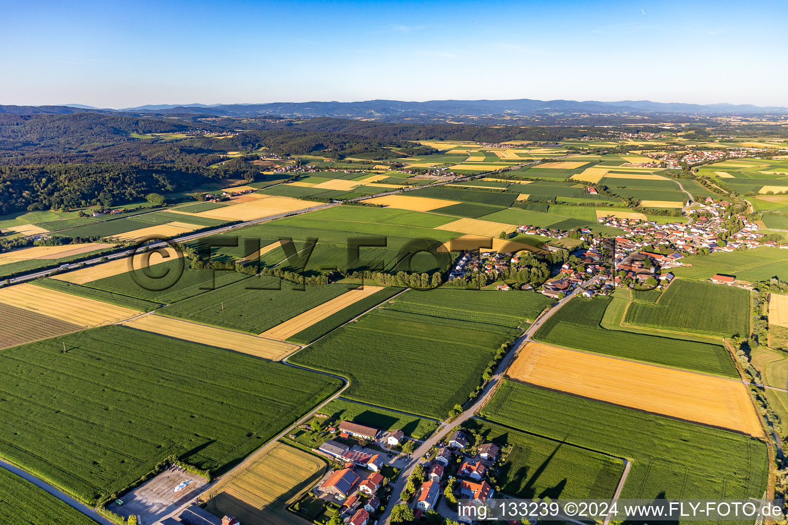 Aerial photograpy of District Oberzeitldorn in Kirchroth in the state Bavaria, Germany