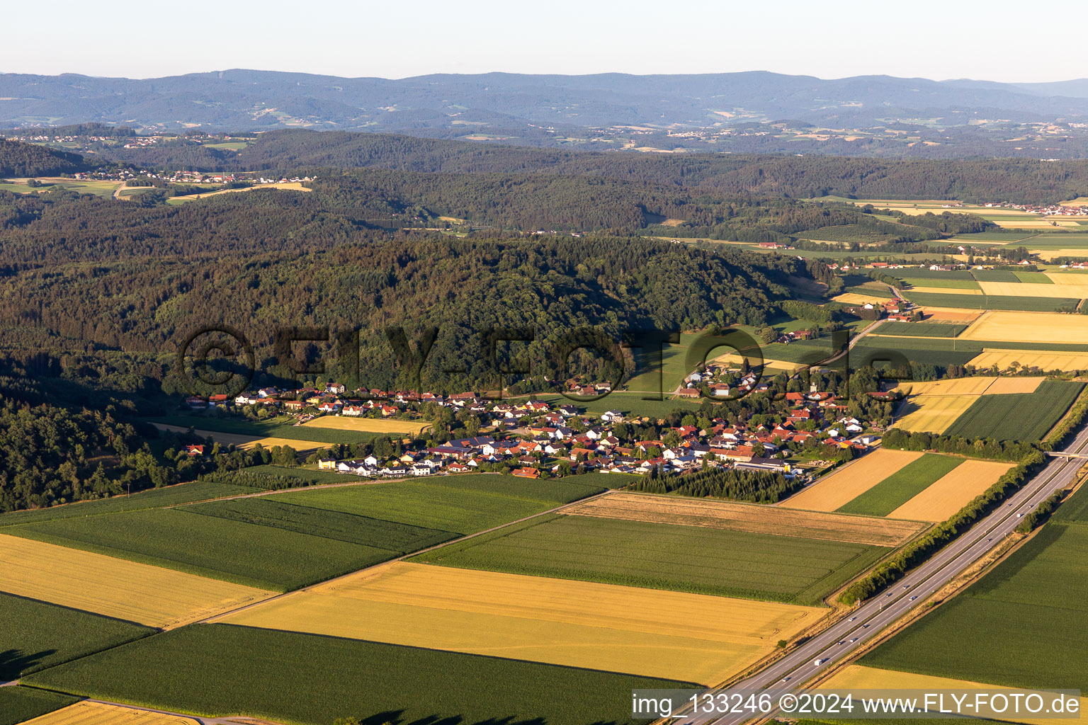 Aerial view of District Pillnach in Kirchroth in the state Bavaria, Germany