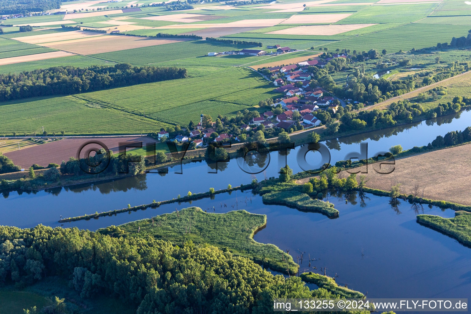 Aerial view of District Gmünd in Pfatter in the state Bavaria, Germany