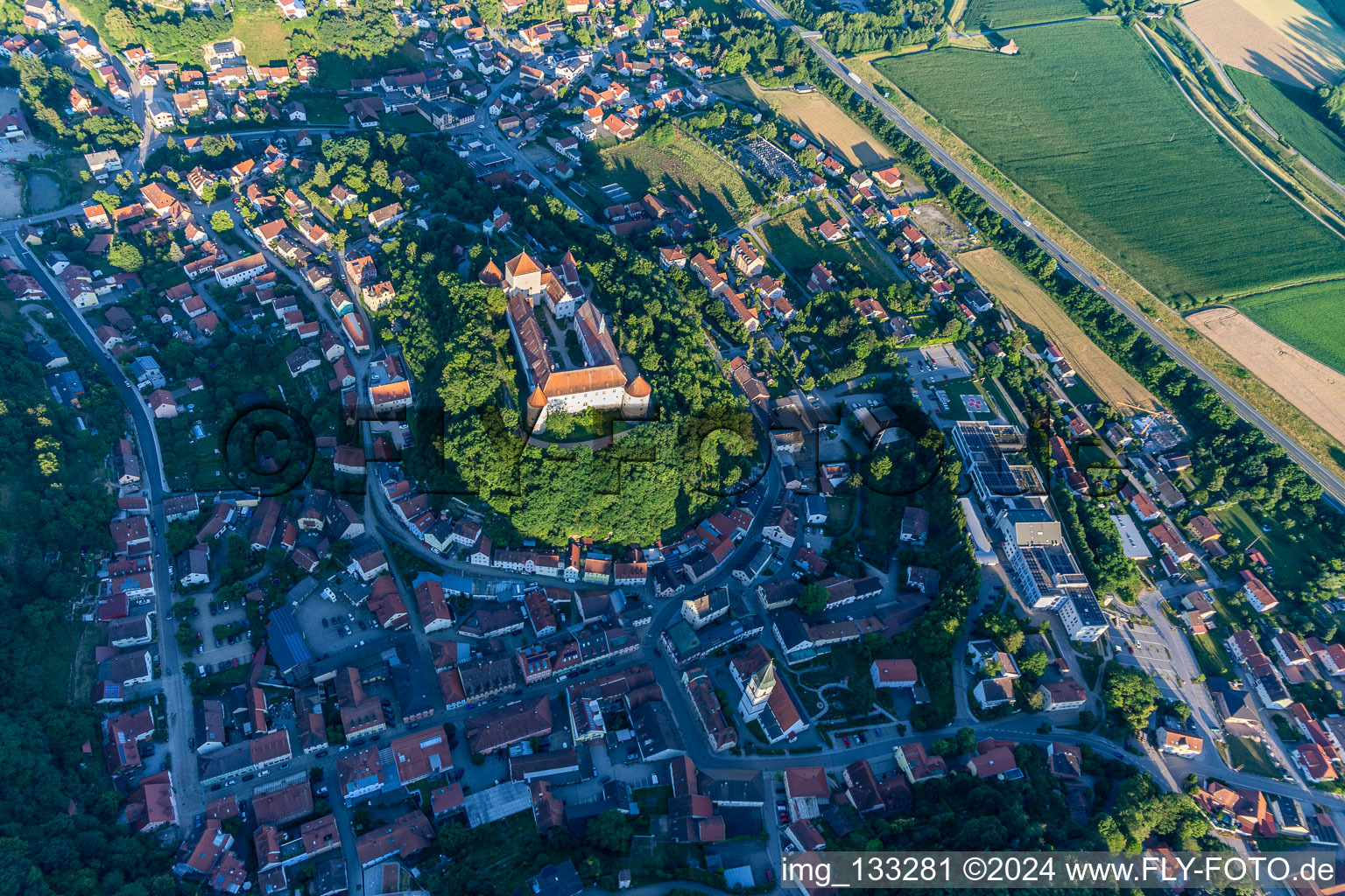 Wörth an der Donau in the state Bavaria, Germany from above