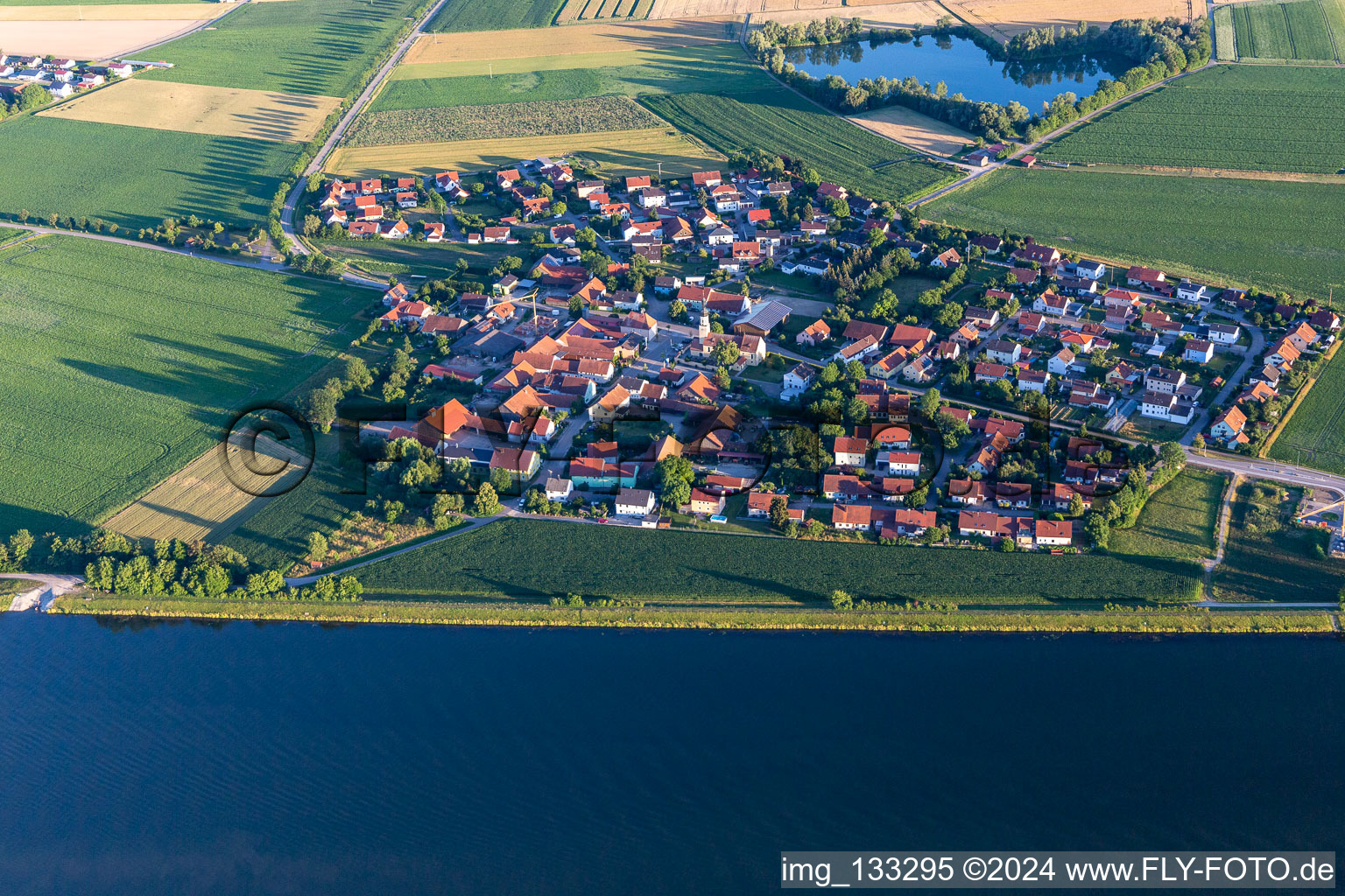 Aerial view of District Illkofen in Barbing in the state Bavaria, Germany