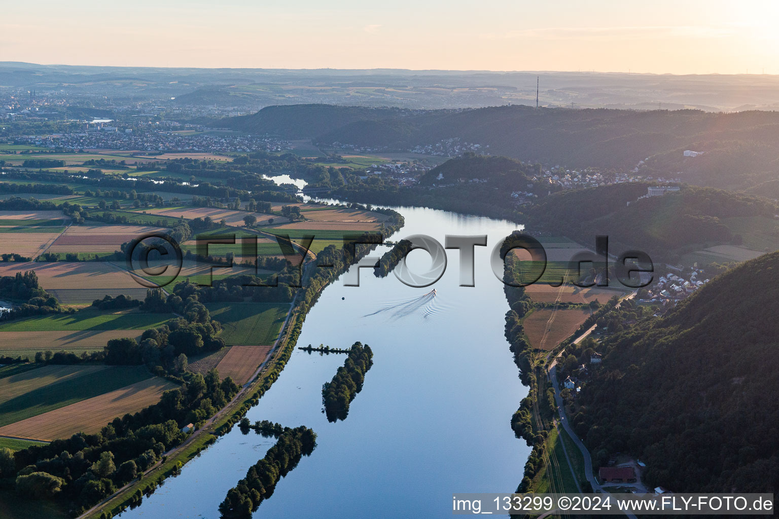 Walhalla over the Danube in the district Reiflding in Donaustauf in the state Bavaria, Germany