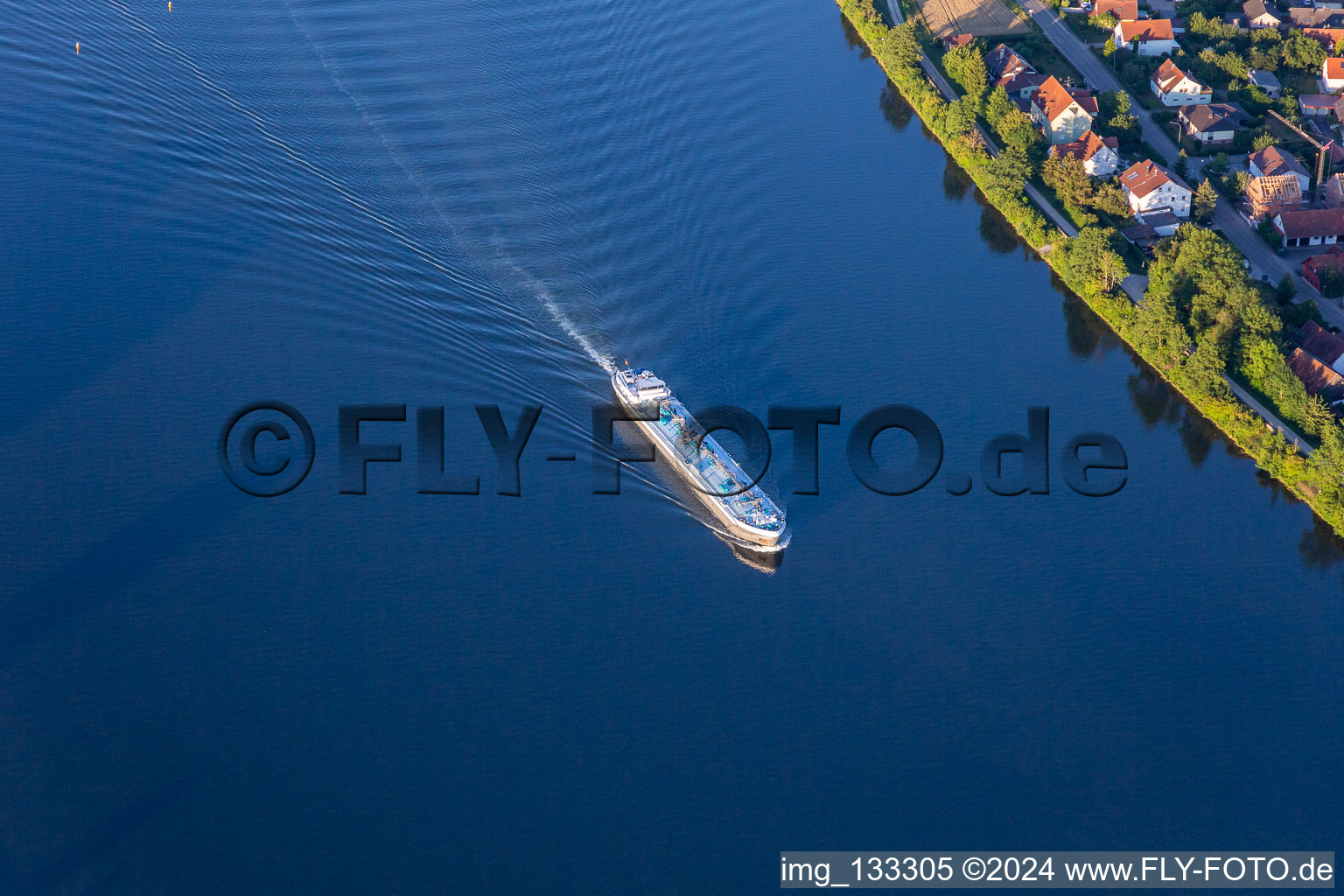 Tanker on the Danube in the district Demling in Bach an der Donau in the state Bavaria, Germany