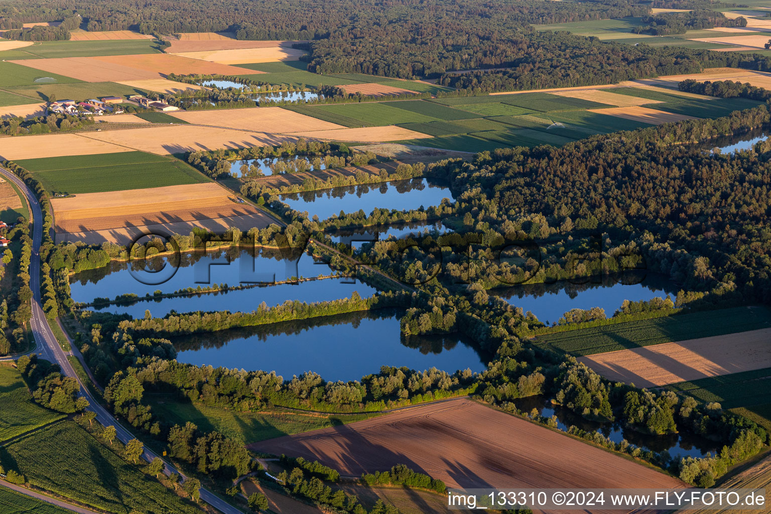 Fish ponds at the Geslinger Mühlbach in the district Geisling in Pfatter in the state Bavaria, Germany