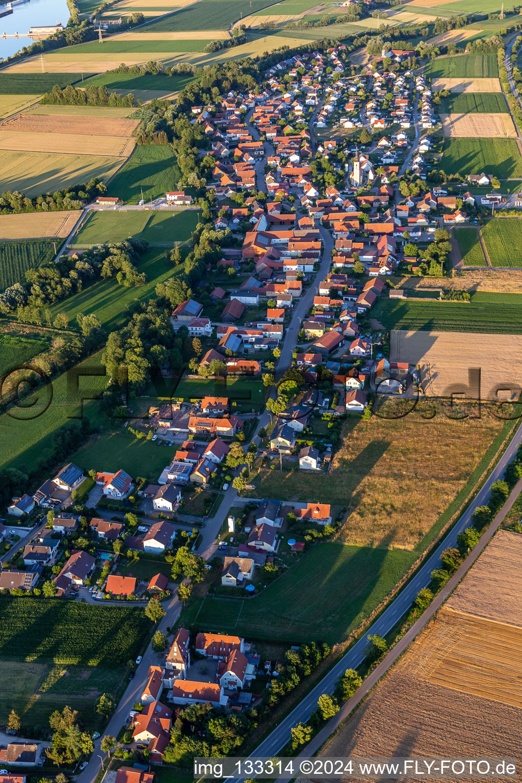 Aerial photograpy of District Geisling in Pfatter in the state Bavaria, Germany