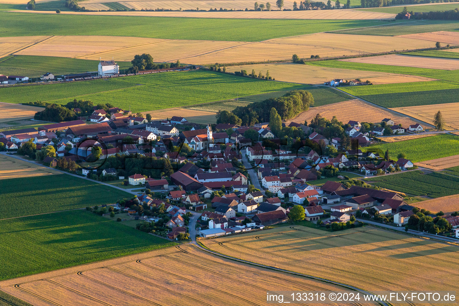 Aerial view of District Taimering in Riekofen in the state Bavaria, Germany