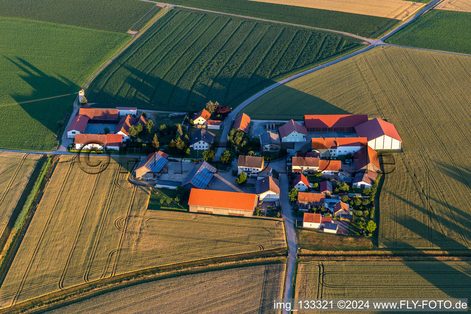 Aerial view of District Ehring in Riekofen in the state Bavaria, Germany