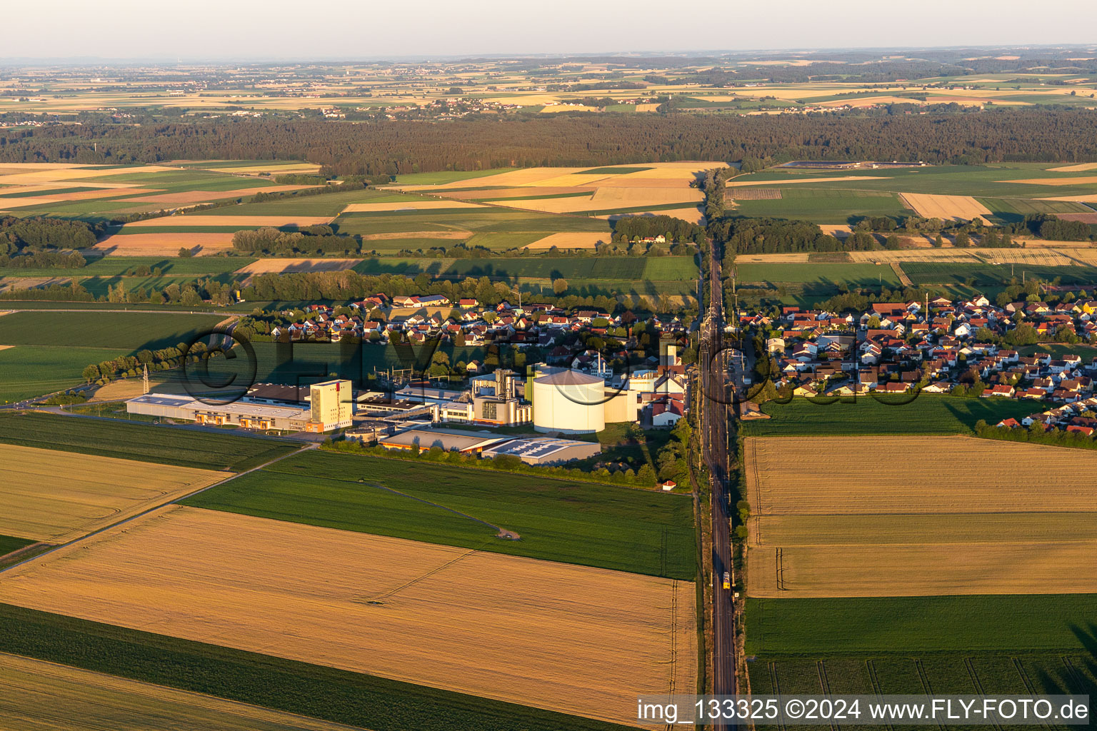 Oblique view of Sünching in the state Bavaria, Germany