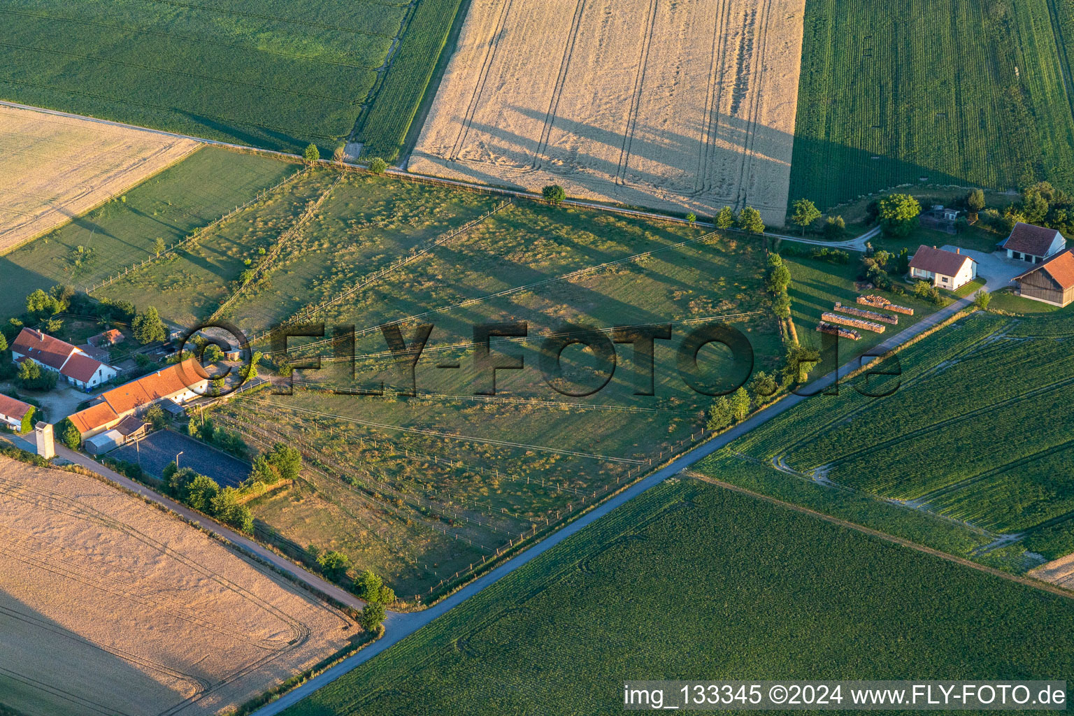 Sünching in the state Bavaria, Germany from the plane