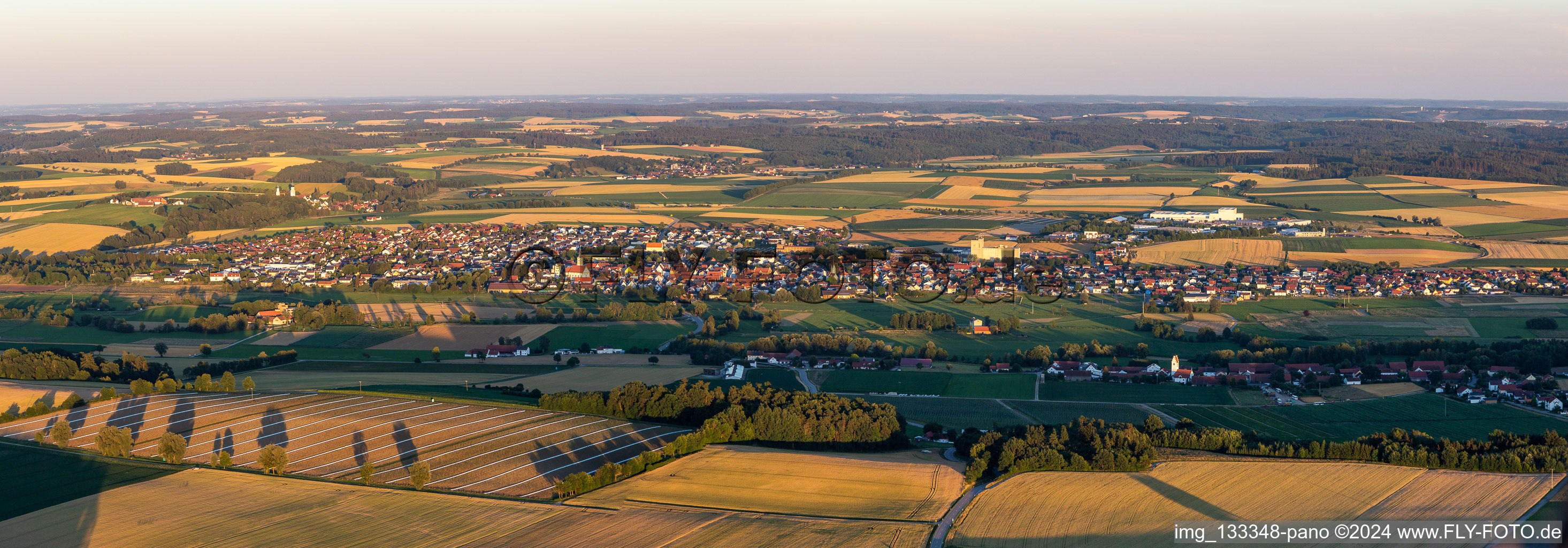 Aerial view of Geiselhöring in the state Bavaria, Germany