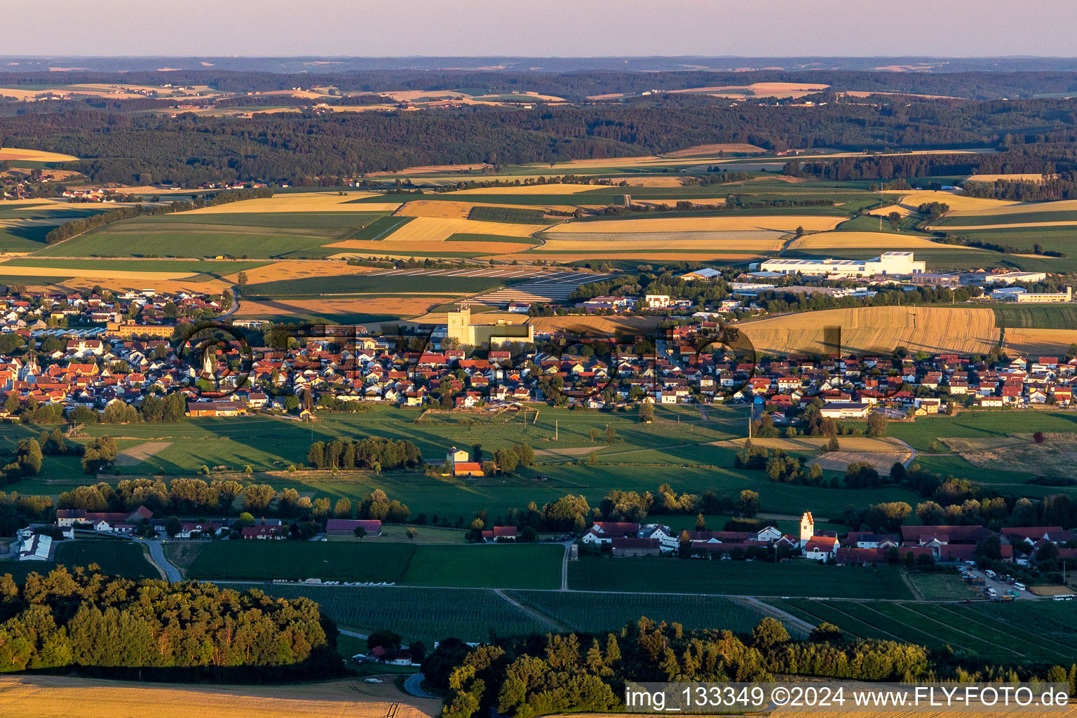 Oblique view of Geiselhöring in the state Bavaria, Germany