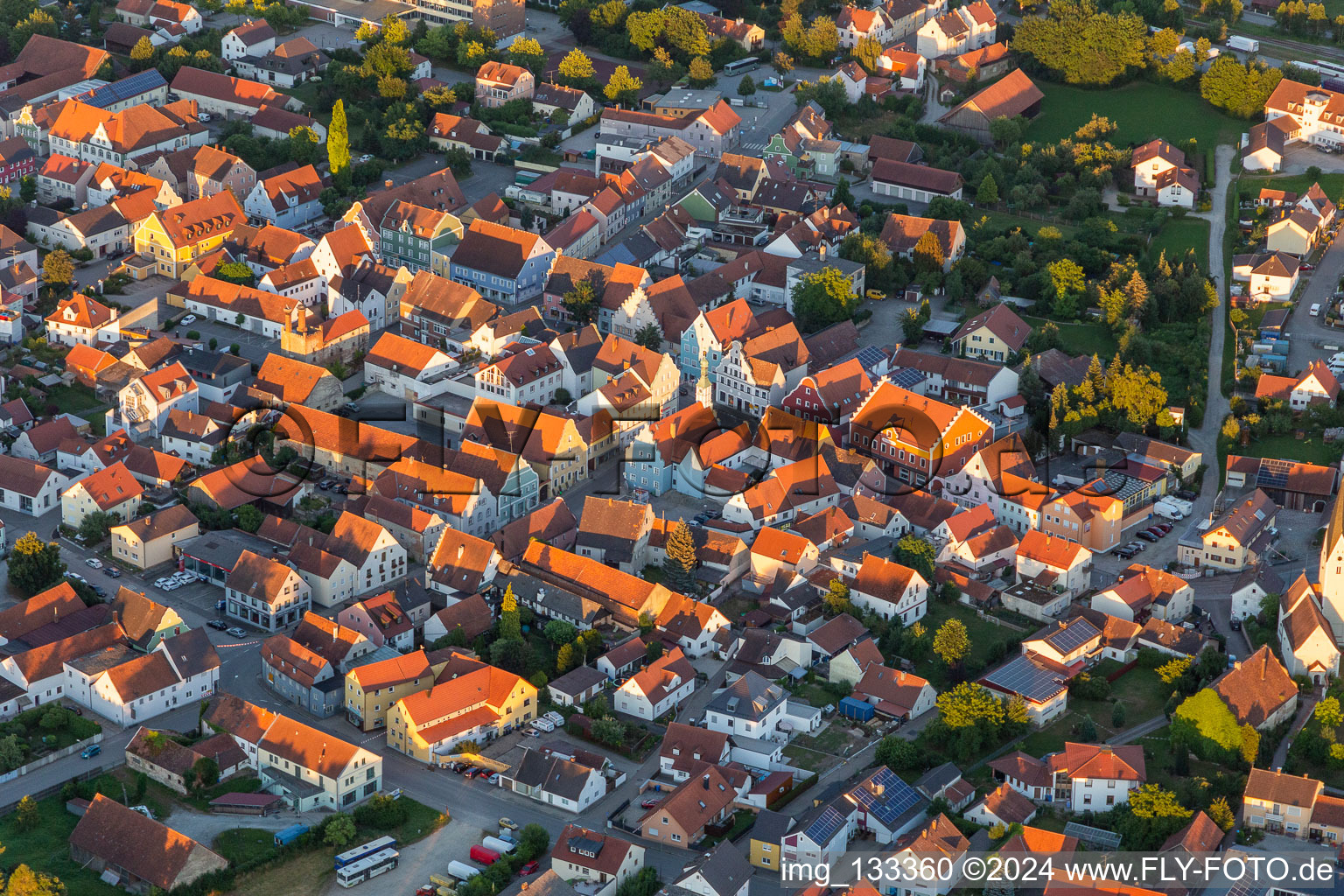 Town Square in Geiselhöring in the state Bavaria, Germany