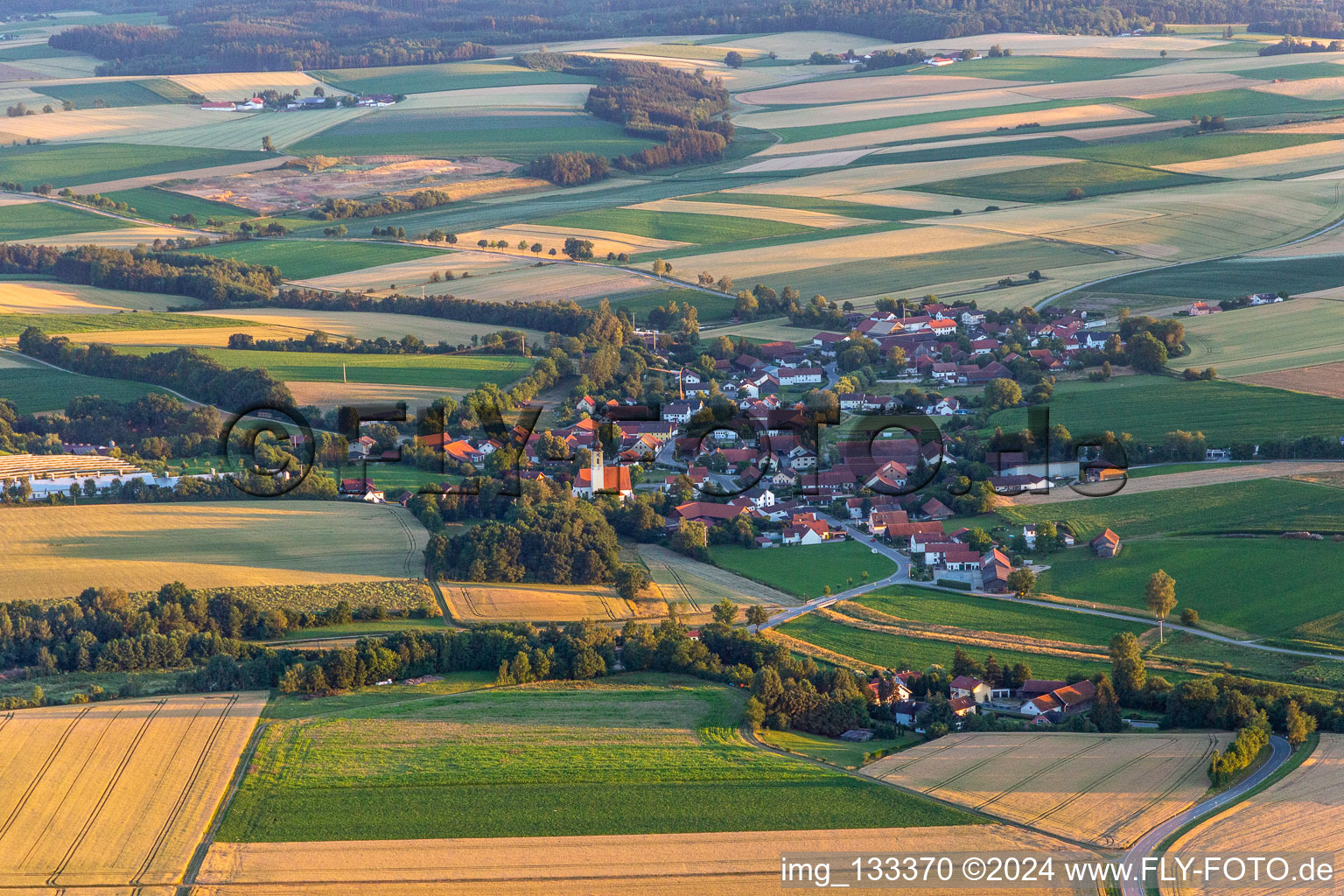 Aerial view of District Hadersbach in Geiselhöring in the state Bavaria, Germany