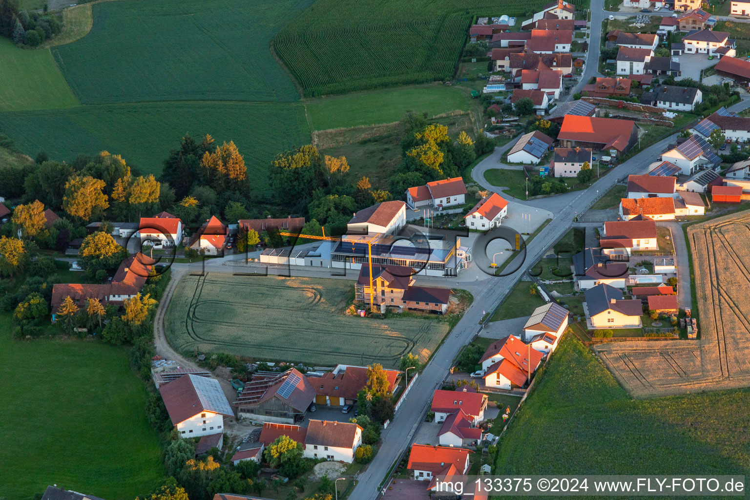 Aerial view of Martin's book in Mengkofen in the state Bavaria, Germany