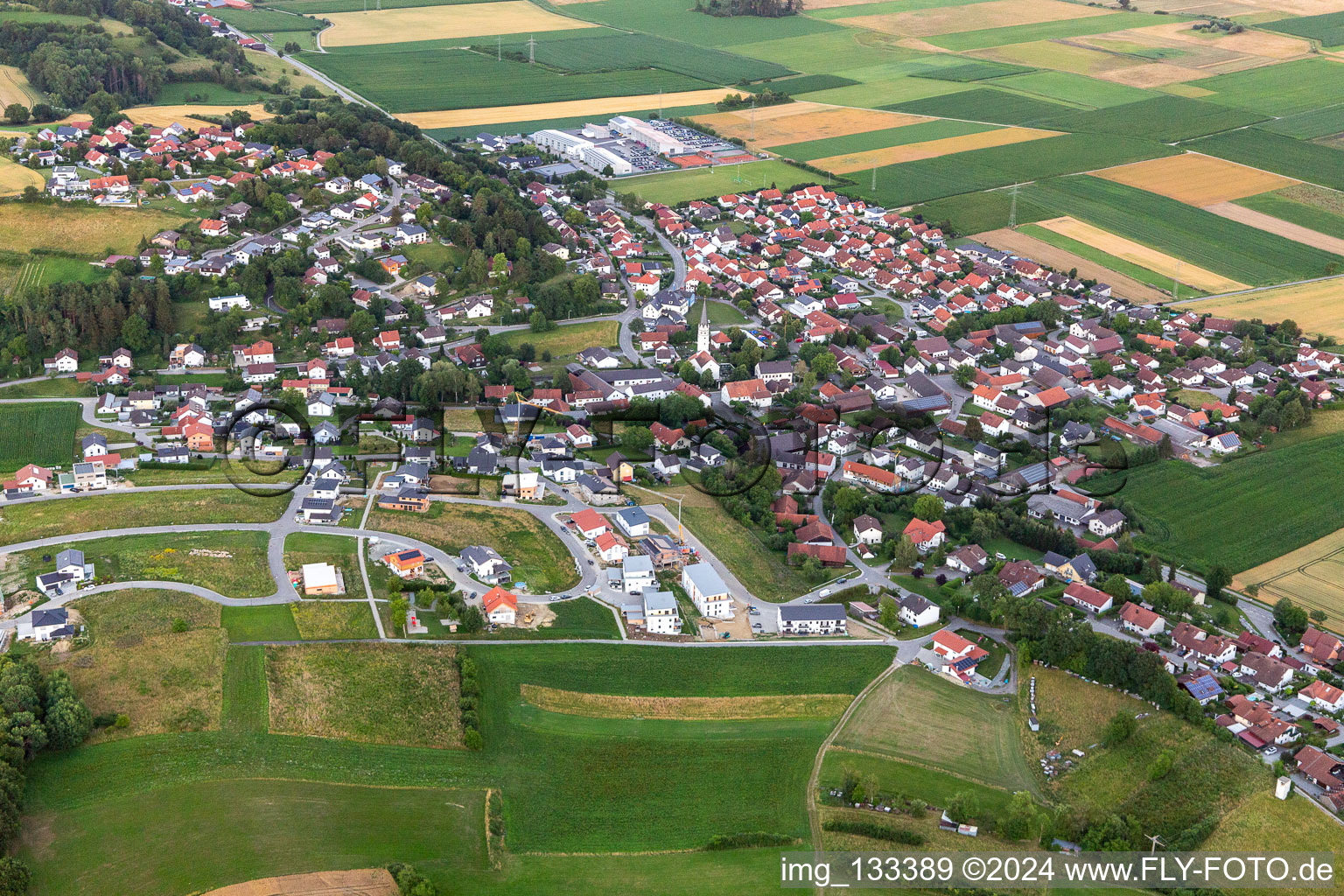 Aerial photograpy of Moosthenning in the state Bavaria, Germany