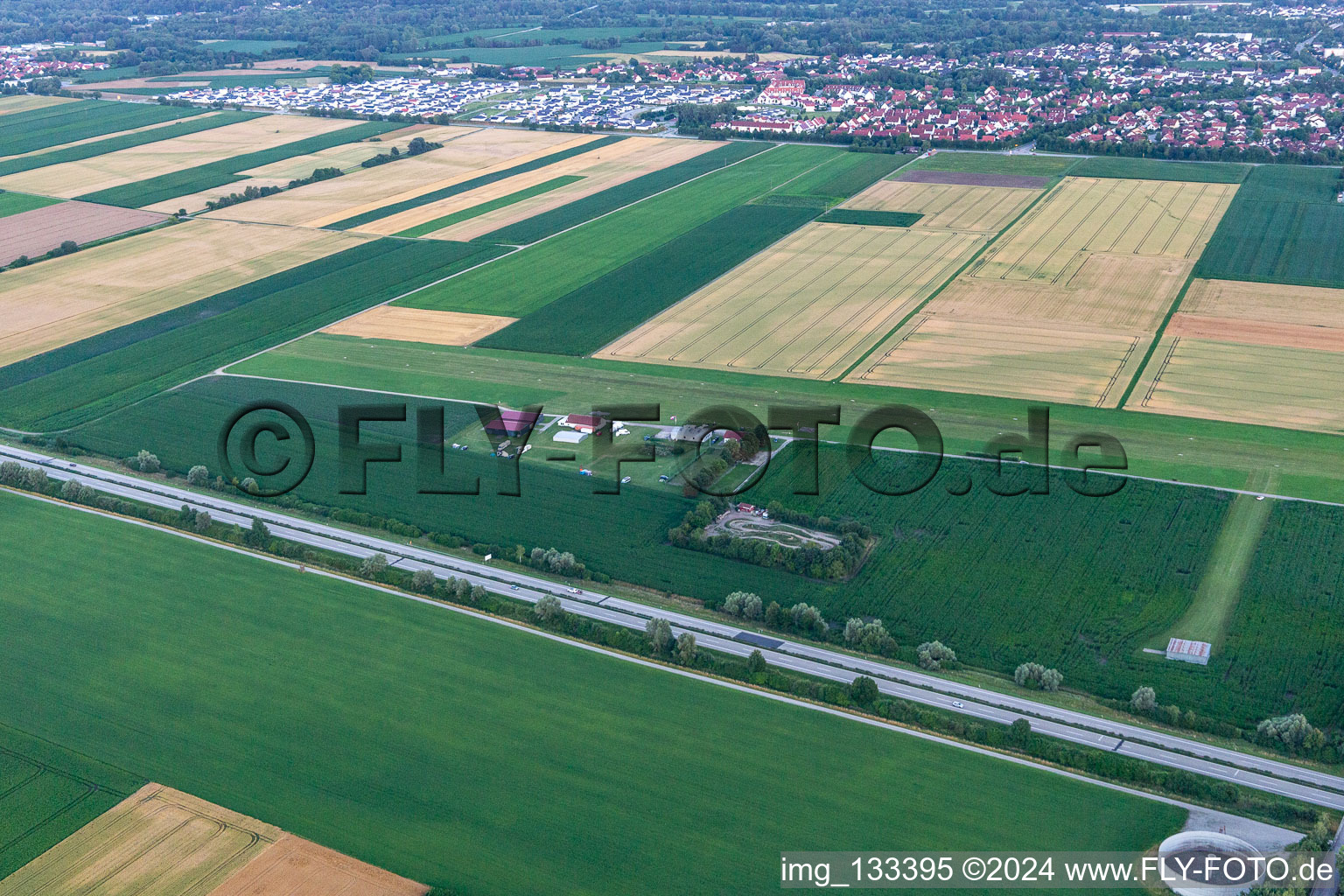 Aerial photograpy of Airport Dingolfing in the district Höll in Dingolfing in the state Bavaria, Germany