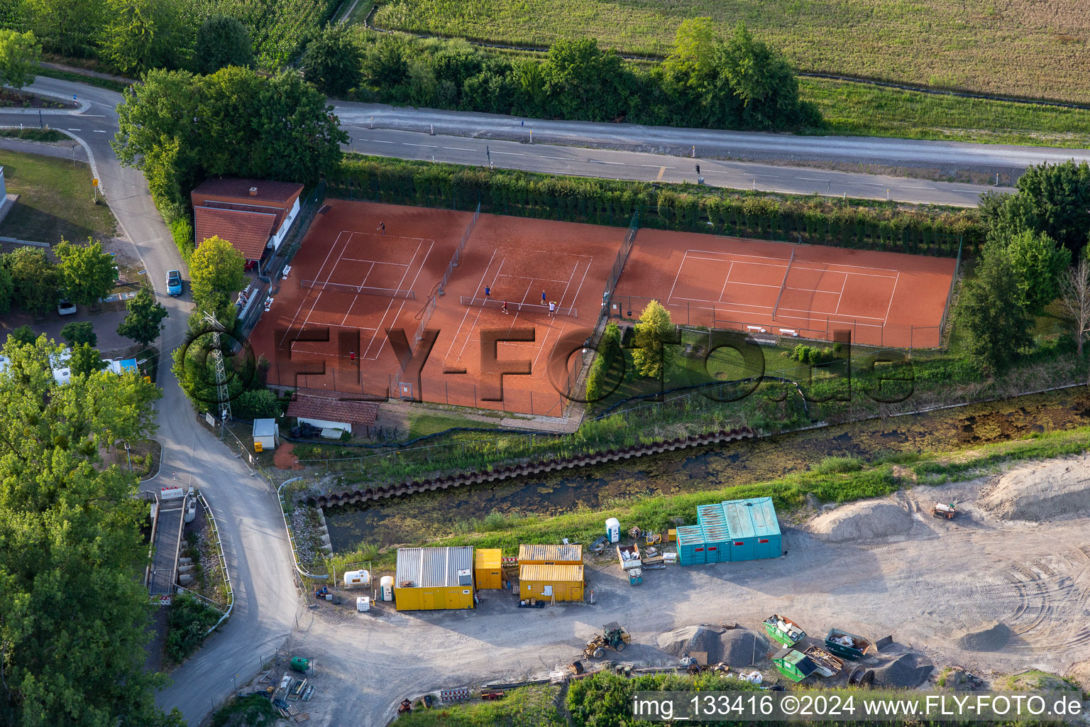 Aerial view of TC 1983 eV Leimersheim in Leimersheim in the state Rhineland-Palatinate, Germany