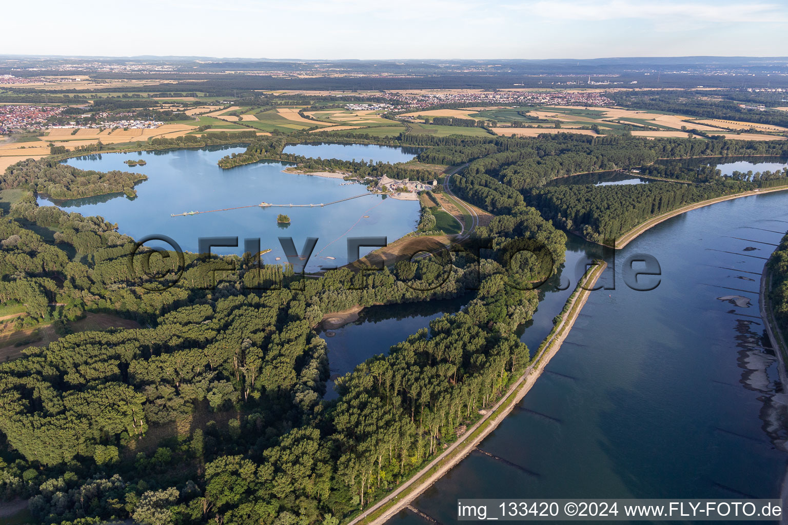 Giesen Liedolsheim swimming lake in Dettenheim in the state Baden-Wuerttemberg, Germany