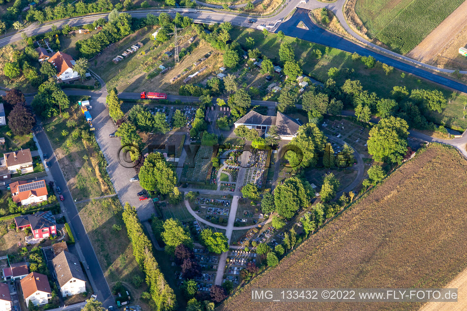 Cemetery Graben in the district Graben in Graben-Neudorf in the state Baden-Wuerttemberg, Germany