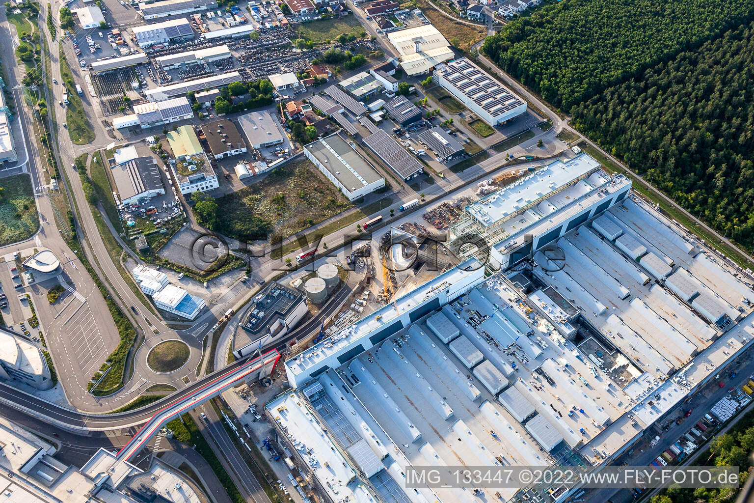 New building SEW-EURODRIVE GmbH & Co KG – manufacturing plant and SCC mechanics/mechatronics in the district Graben in Graben-Neudorf in the state Baden-Wuerttemberg, Germany