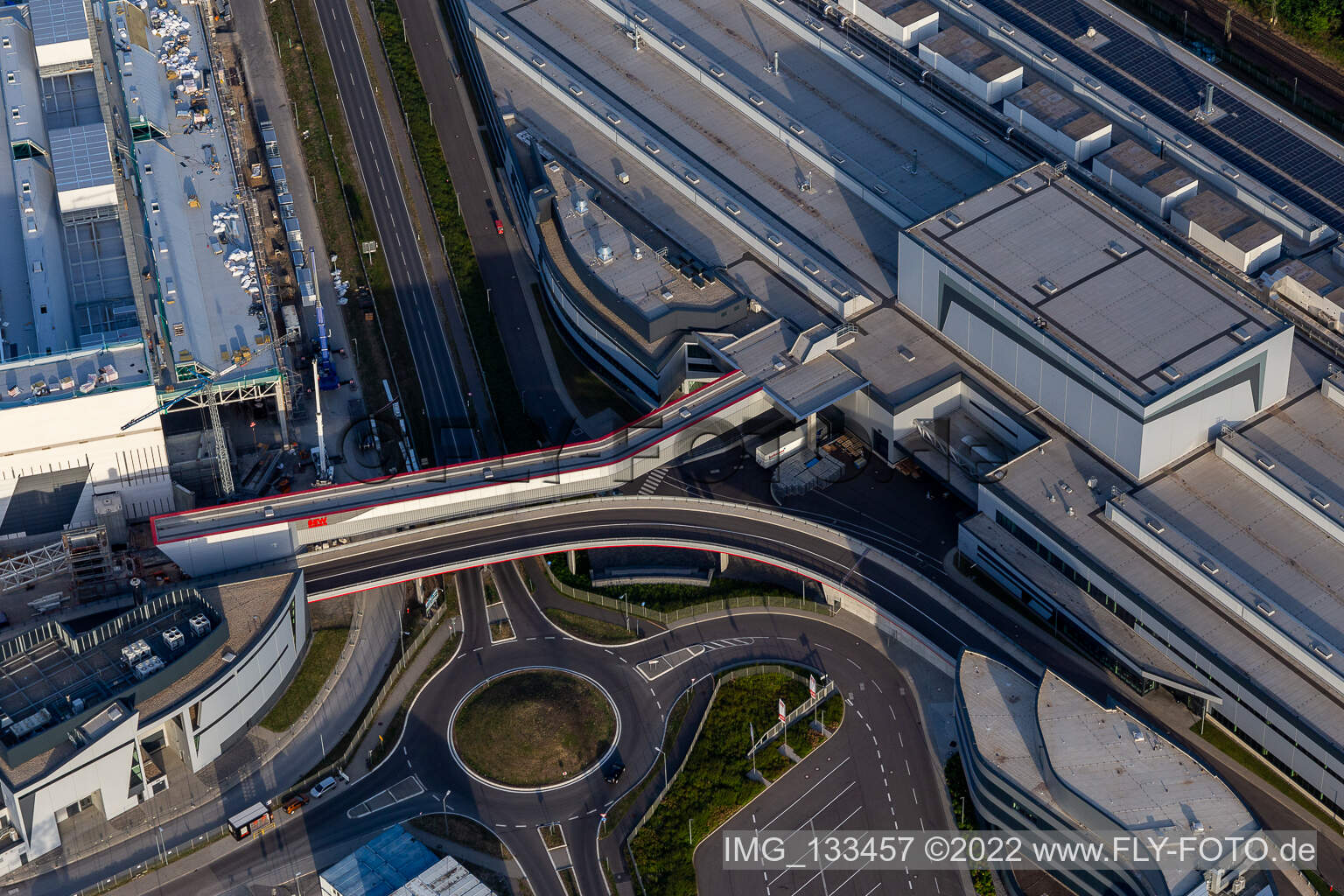 Aerial photograpy of SEW-EURODRIVE GmbH & Co KG – Manufacturing plant and SCC mechanics/mechatronics in the district Graben in Graben-Neudorf in the state Baden-Wuerttemberg, Germany