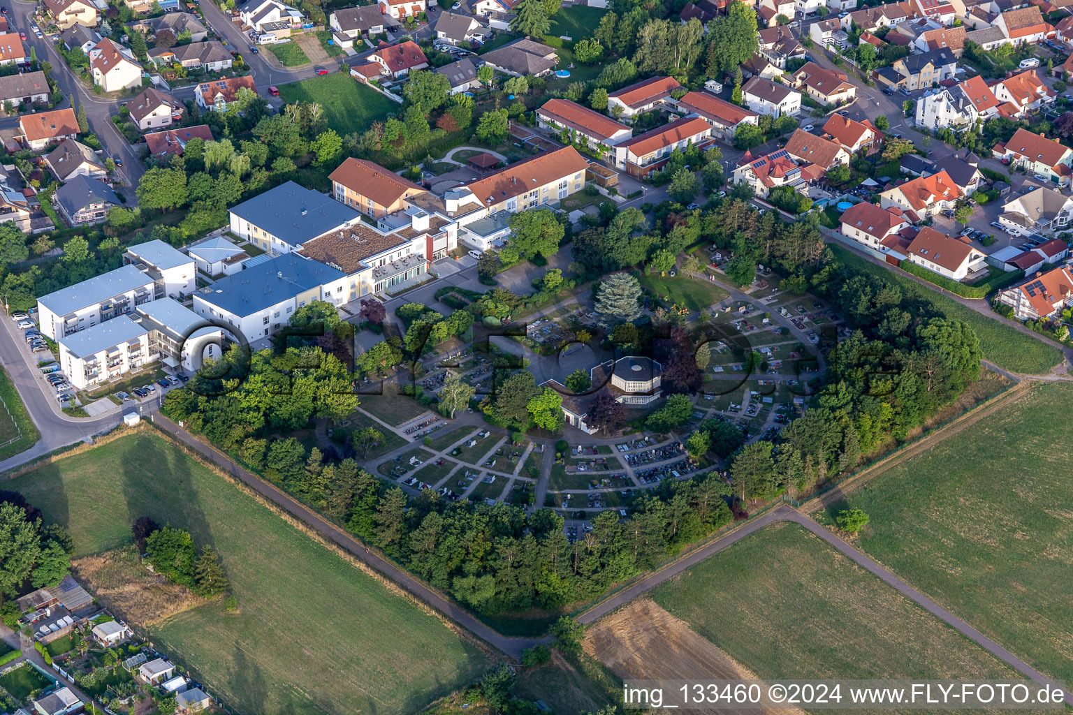 Cemetery Karlsdorf at the St. Elisabeth Senior Citizens' Home in the district Karlsdorf in Karlsdorf-Neuthard in the state Baden-Wuerttemberg, Germany