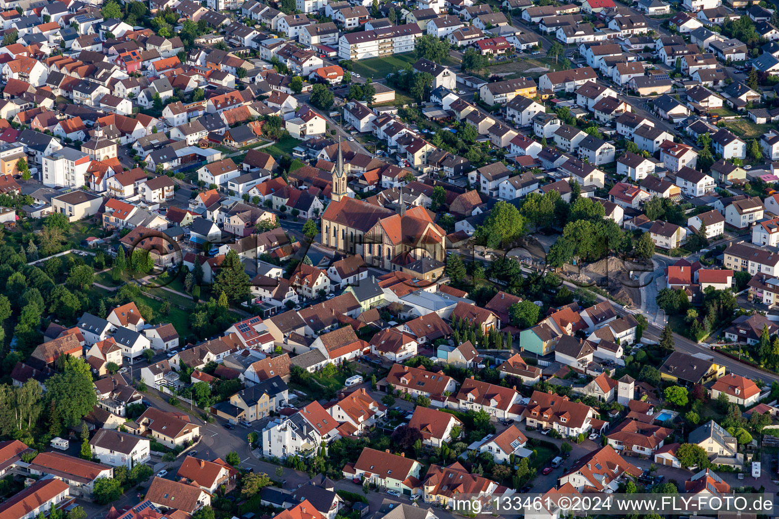 St. James Church in the district Karlsdorf in Karlsdorf-Neuthard in the state Baden-Wuerttemberg, Germany