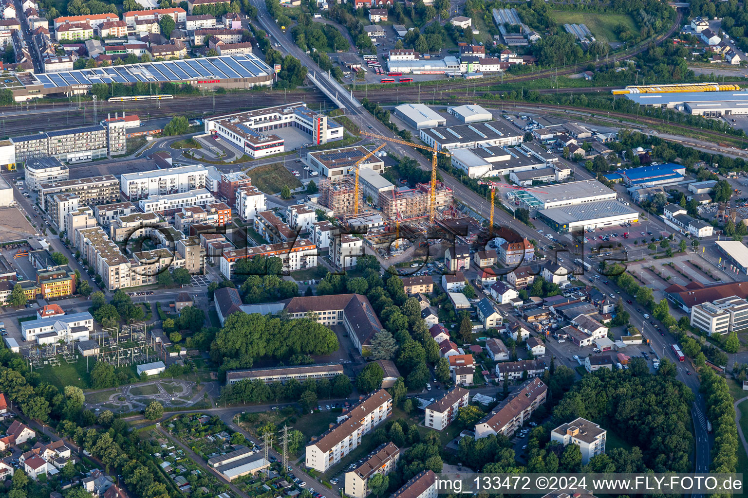 Railway City in Bruchsal in the state Baden-Wuerttemberg, Germany