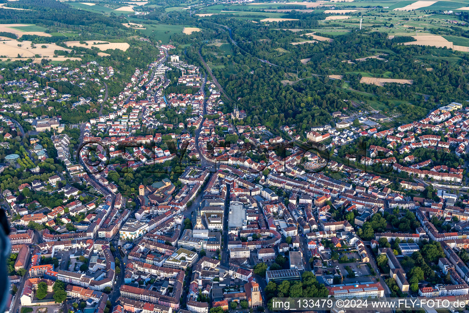 City from the west in Bruchsal in the state Baden-Wuerttemberg, Germany