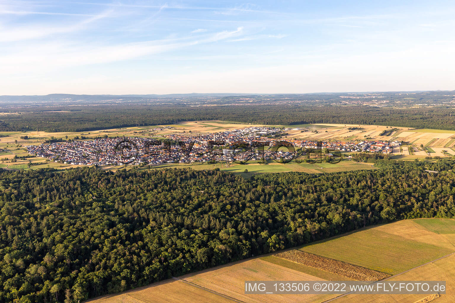 Oblique view of Hambrücken in the state Baden-Wuerttemberg, Germany