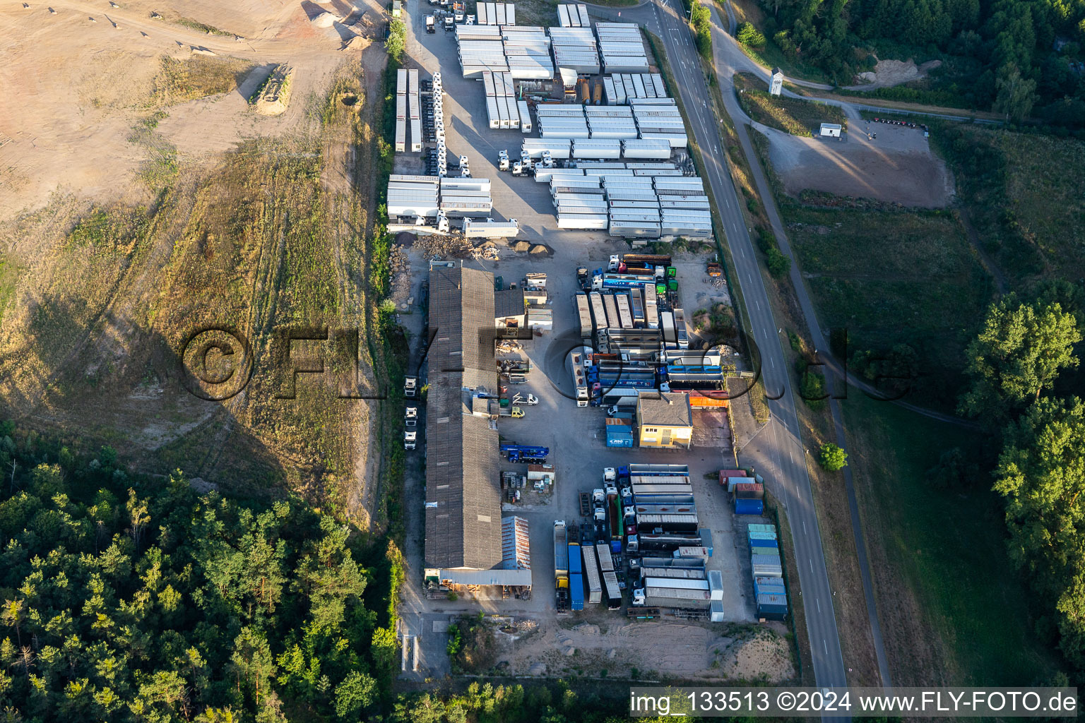 Aerial view of HeKa Herzog GmbH in the district Neudorf in Graben-Neudorf in the state Baden-Wuerttemberg, Germany