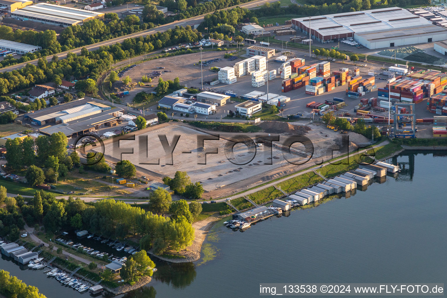 DP World Germersheim GmbH & Co. KG at the Rhine port Germersheim in Germersheim in the state Rhineland-Palatinate, Germany