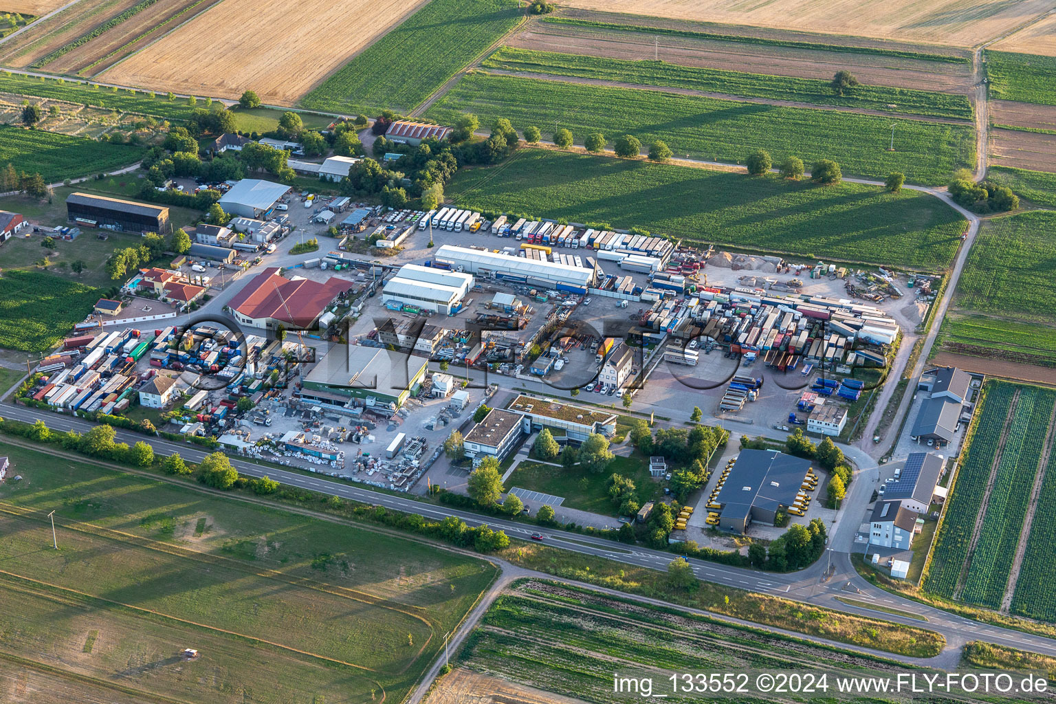 Industrial area Karl-Löschstr in Lingenfeld in the state Rhineland-Palatinate, Germany