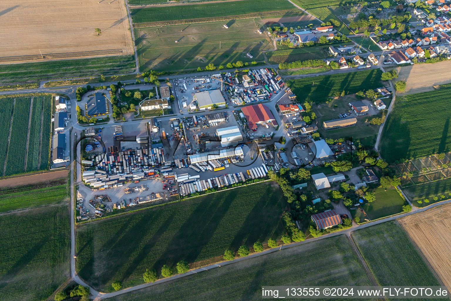 Karl-Lösch-Straße commercial area in Lingenfeld in the state Rhineland-Palatinate, Germany