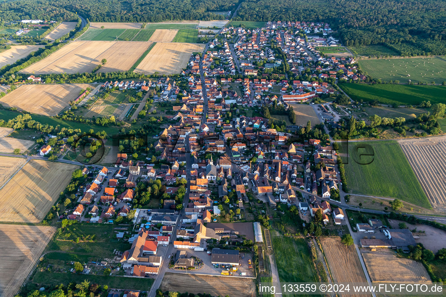 Westheim in the state Rhineland-Palatinate, Germany seen from above