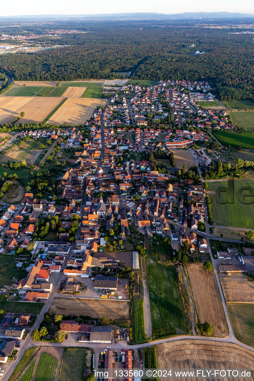 Westheim in the state Rhineland-Palatinate, Germany from the plane