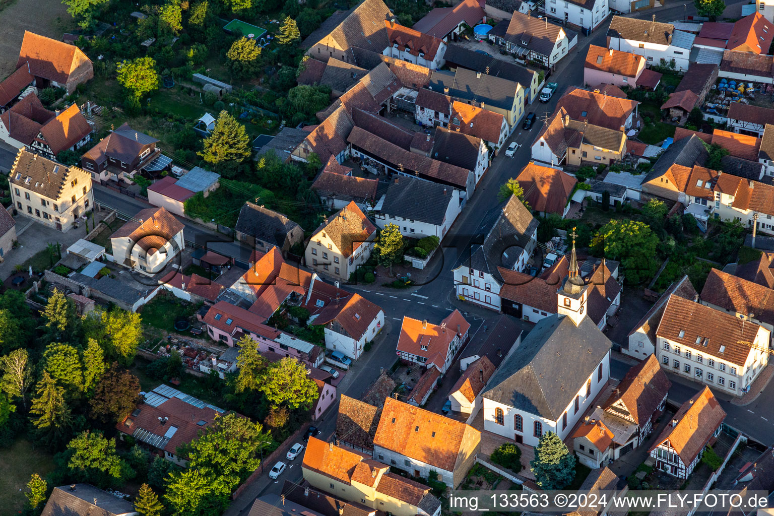 Bird's eye view of Westheim in the state Rhineland-Palatinate, Germany