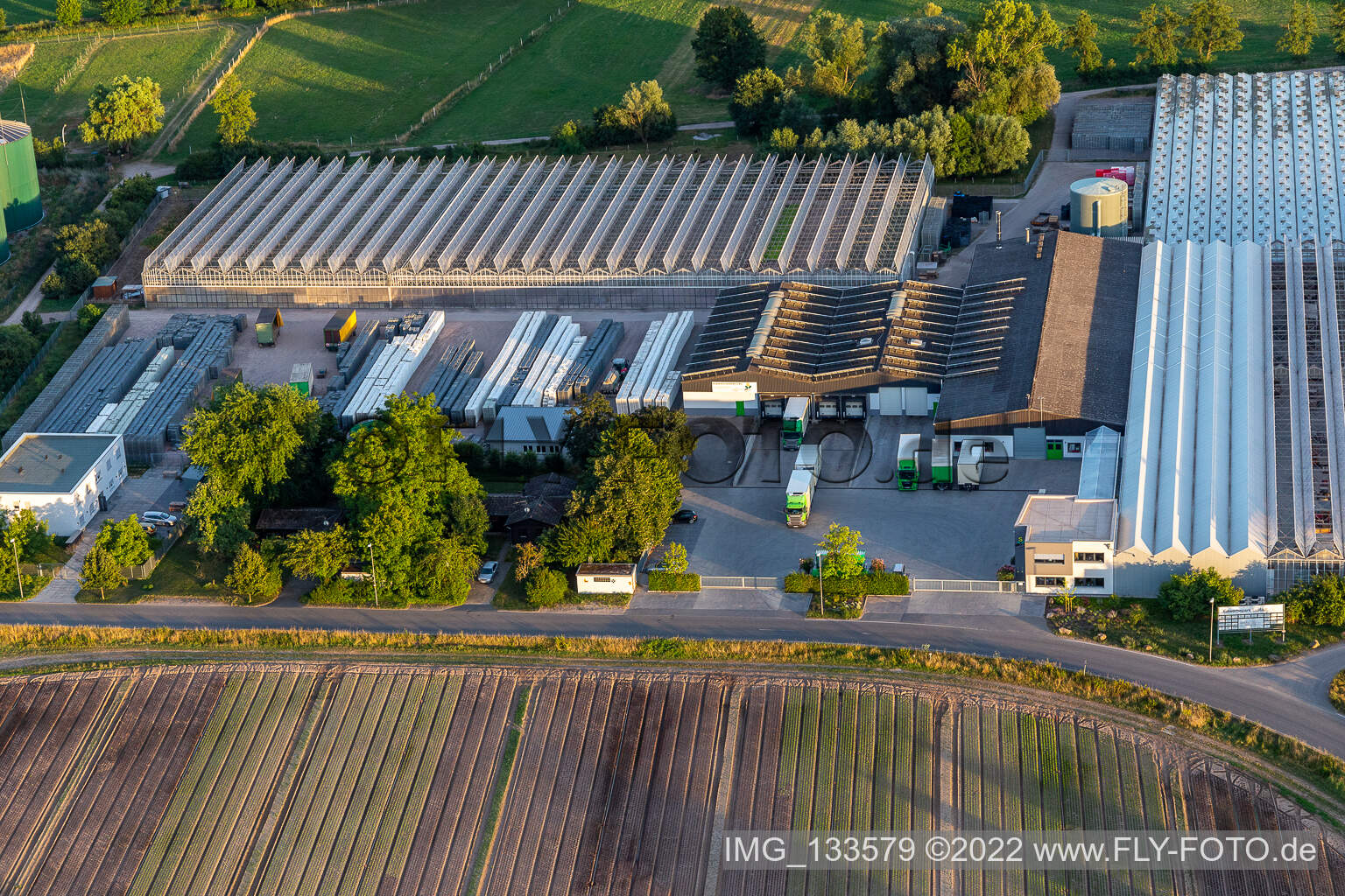 Rudolf Sinn Jungpflanzen GmbH & Co. KG in Lustadt in the state Rhineland-Palatinate, Germany from above