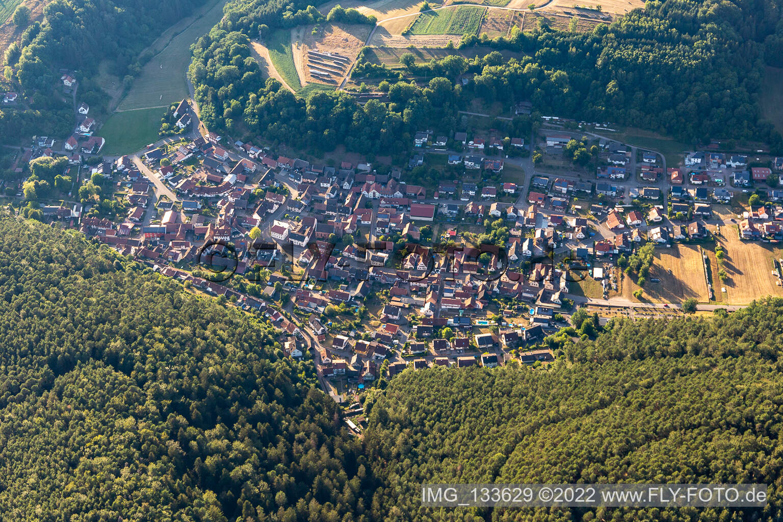Vorderweidenthal in the state Rhineland-Palatinate, Germany seen from a drone