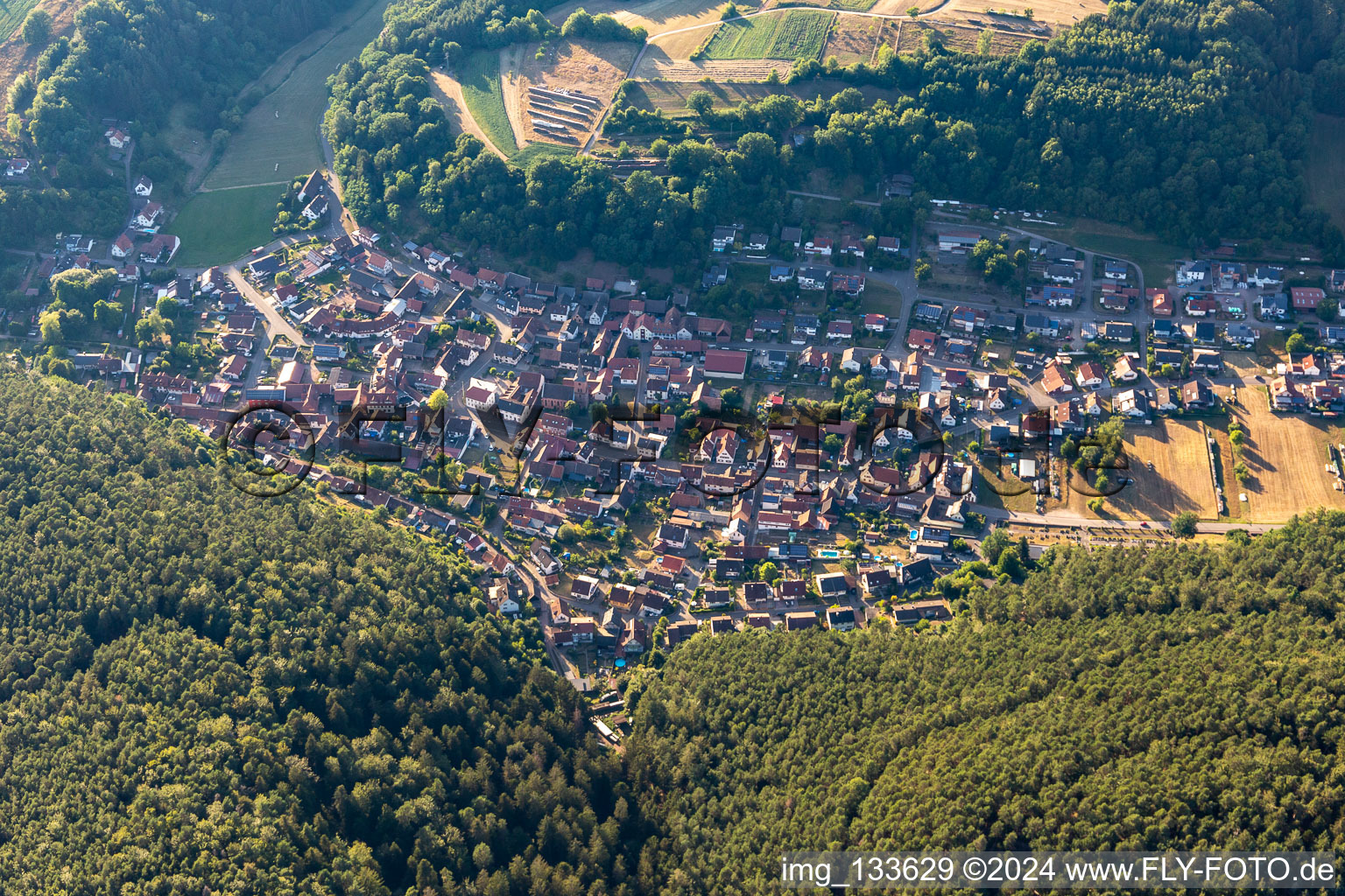 Vorderweidenthal in the state Rhineland-Palatinate, Germany seen from a drone