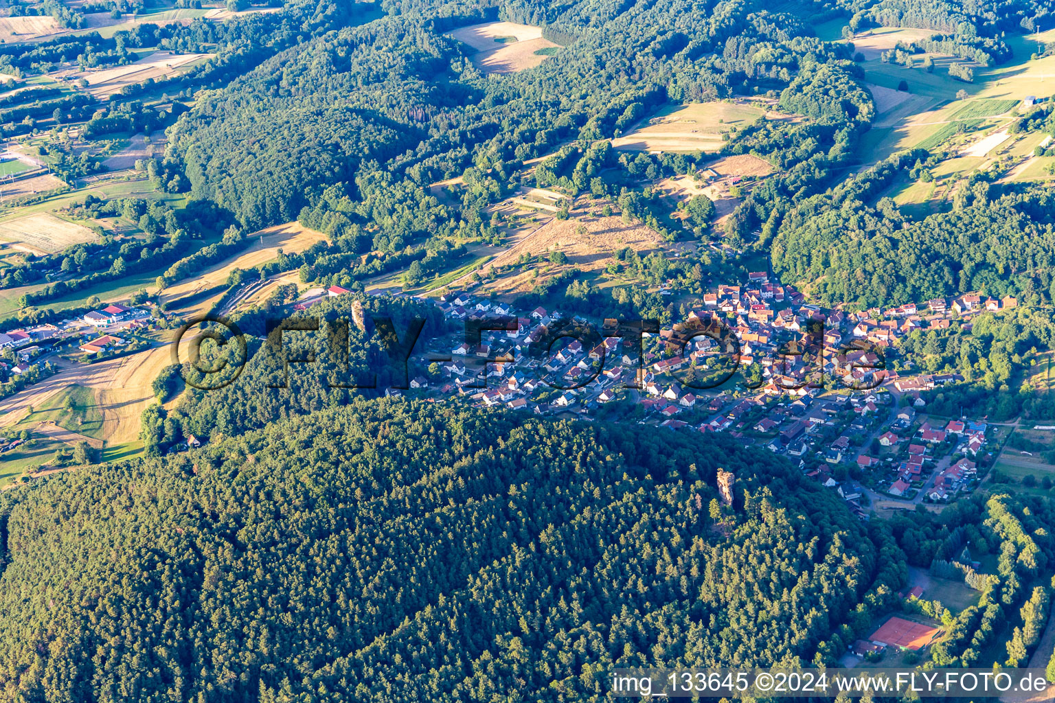 Oblique view of District Stein in Gossersweiler-Stein in the state Rhineland-Palatinate, Germany