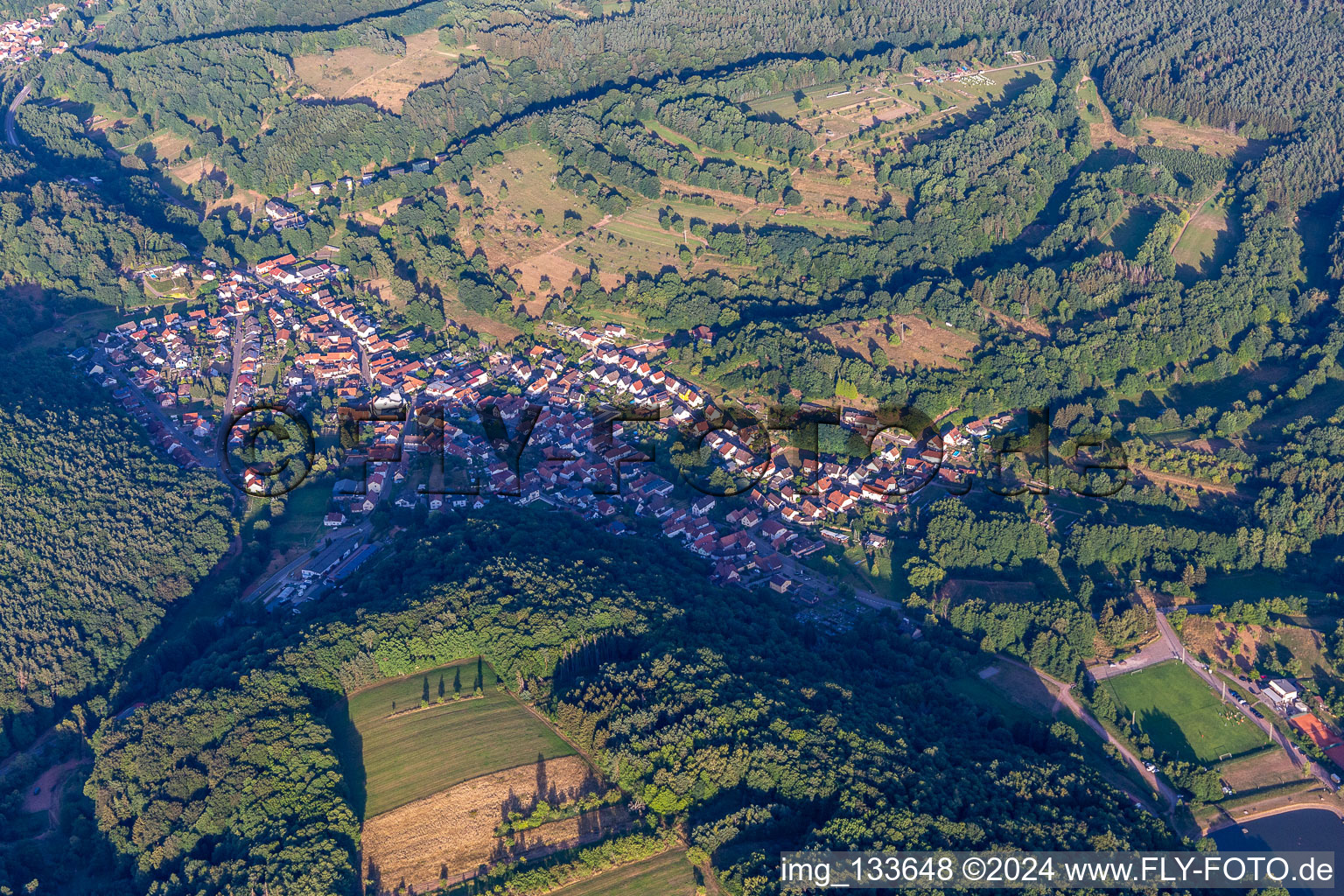 Silz in the state Rhineland-Palatinate, Germany viewn from the air